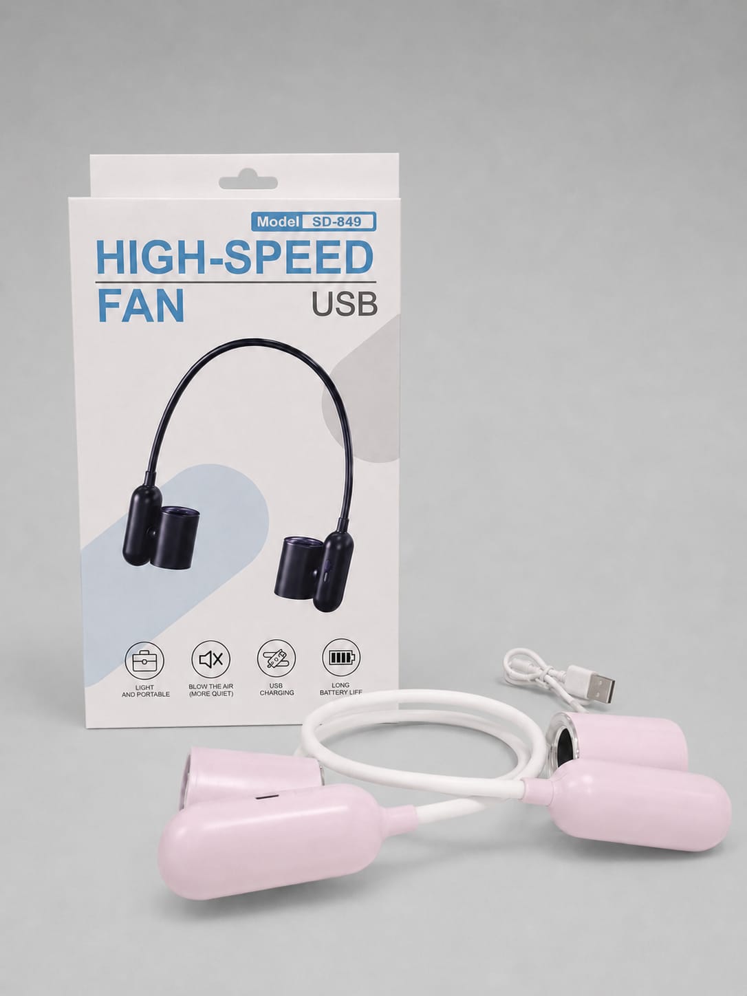 Ventilateur de Cou Adaptable Rechargeable 2